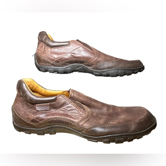 Pilolinos Brown Leather Elastic Side Slip-On Loafer Shoes Non-Slip Bottom Sz 45 - Picture 8 of 8